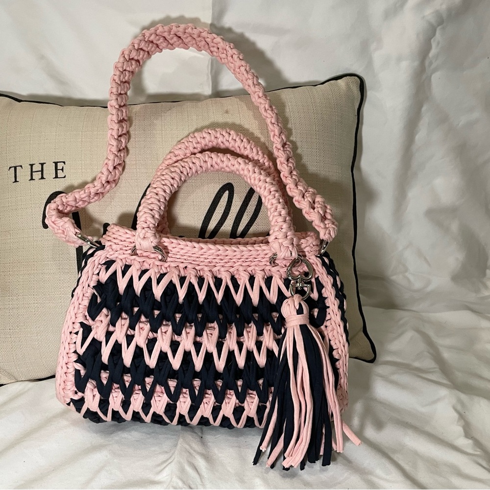 Handmade T-shirt yarn bag